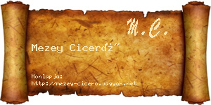 Mezey Ciceró névjegykártya